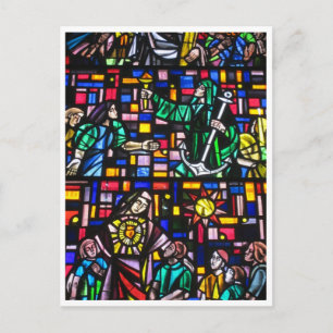 cathedral stained glass postcard