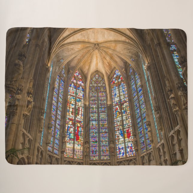 CATHEDRAL STAINED GLASS SHERPA BLANKET (Front (Horizontal))