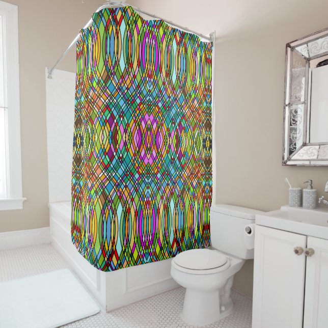 Cathedral Stained Glass Shower Curtain (In Situ)