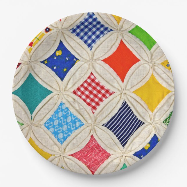 Cathedral Window Quilt  Paper Plate (Front)