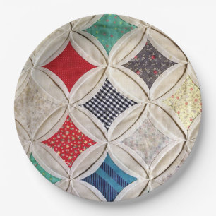 Cathedral Window Quilt Pattern Paper Plate