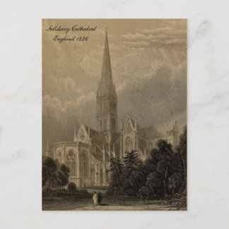 Cathedrals of England Series: Salisbury 1836 Postcard