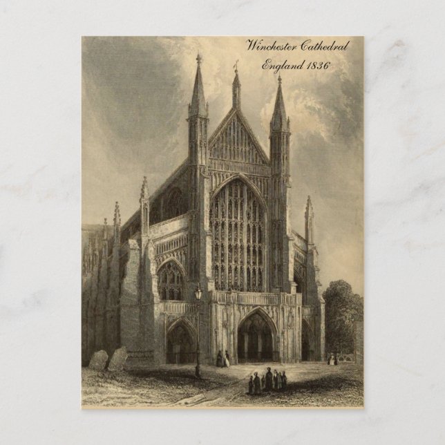 Cathedrals of England Series: Winchester 1836 Postcard (Front)