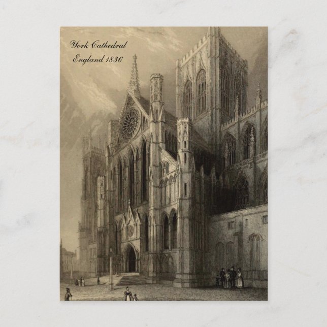 Cathedrals of England Series: York 1836 Postcard (Front)