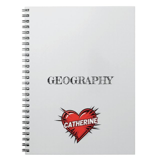 Catherine Heart Grey Notebook (Front)