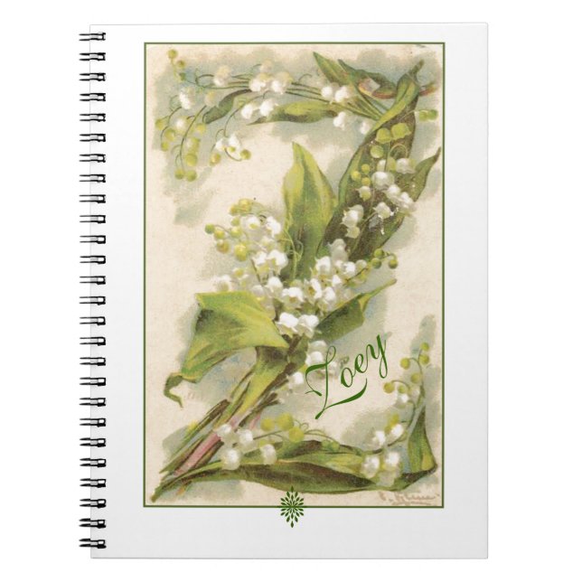 Catherine Klein Flower Alphabet Z Lily of Valley Spiral Notebook (Front)
