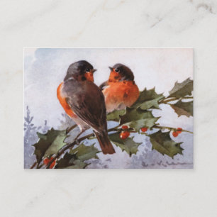 Catherine Klein: Robins on Holly Business Card