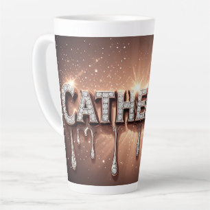 Catherine Name in Dripping Gold Latte Mug