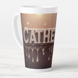 Catherine Name in Dripping Gold Latte Mug