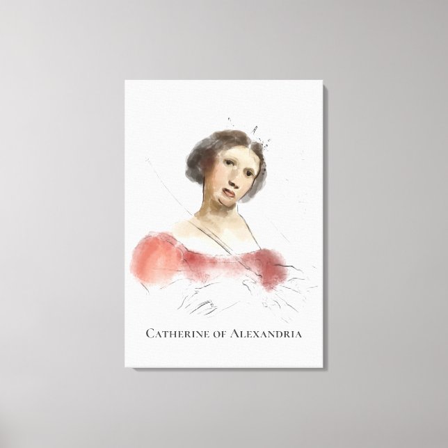 Catherine of Alexandria Portrait Painting Canvas Print (Front)
