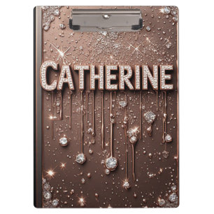 🌸Catherine Rose Gold Glitter Name Notes🌸 Clipboard
