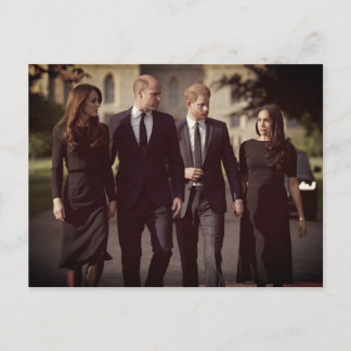 Catherine William Harry Meghan Long Walk 2022 Postcard