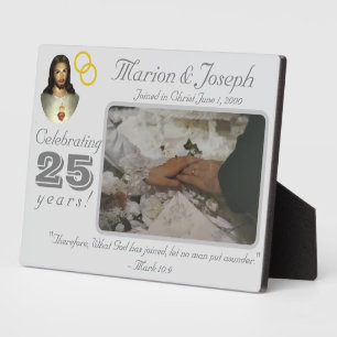 Catholic 25 Silver Anniversary Photo Plaque