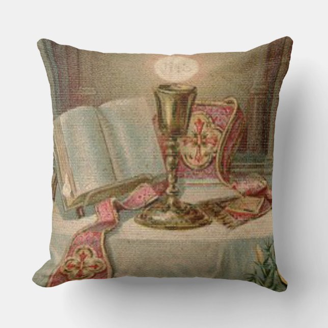 Catholic Altar Chalice Missal Eucharist Priest Cushion (Front)