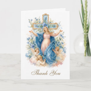Catholic Assumption of Mary Wedding  Thank You Card
