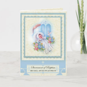 Catholic Baby Baptism Religious Card