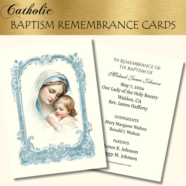 Catholic Baby  Baptism Remembrance Holy Card (Creator Uploaded)