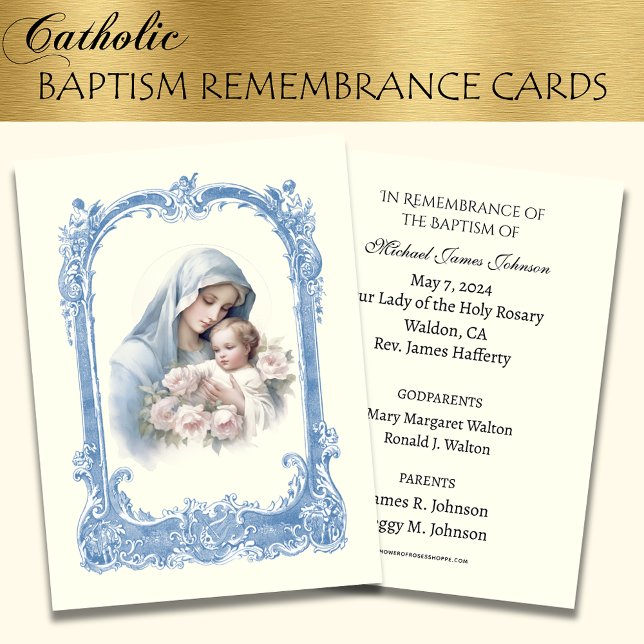 Catholic Baby  Baptism Remembrance Holy Card (Creator Uploaded)