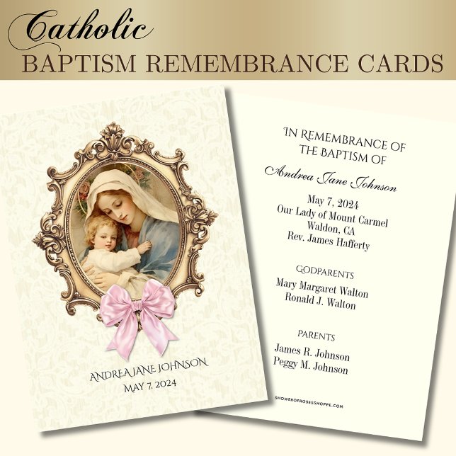 Catholic Baby  Baptism Remembrance Holy Card (Creator Uploaded)