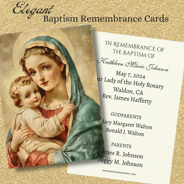 Catholic Baby  Baptism Remembrance Holy Card (Creator Uploaded)