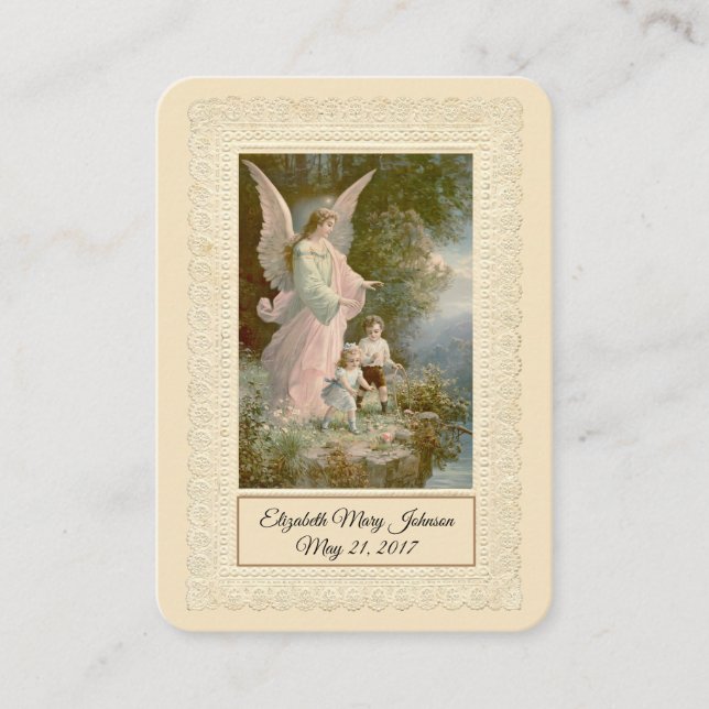 Catholic Baby Baptismal Remembrance Holy Card (Front)