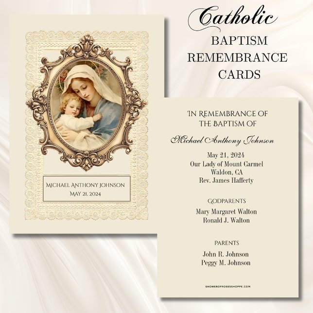 Catholic Baby  Baptismal Remembrance Holy Card (Creator Uploaded)