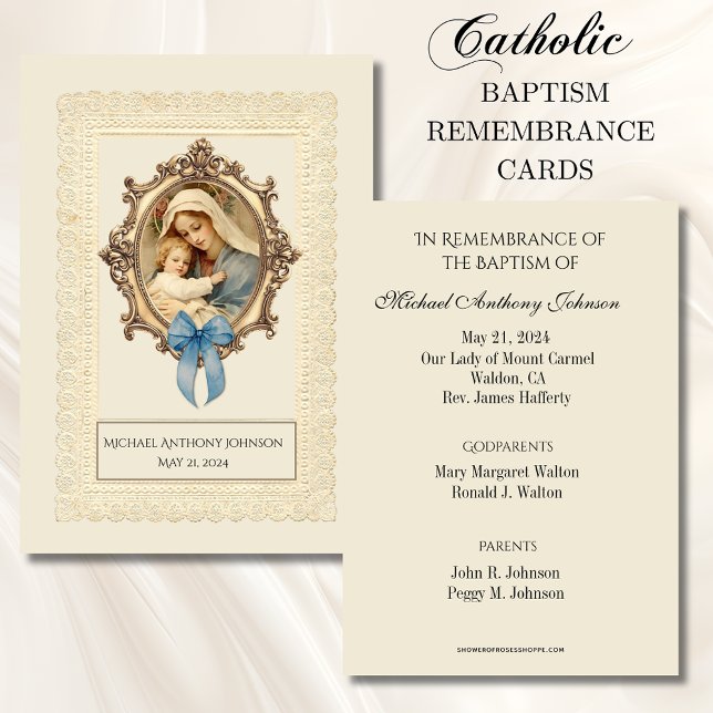 Catholic Baby  Baptismal Remembrance Holy Card (Creator Uploaded)