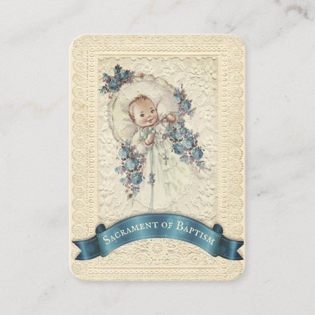 Catholic Baby Baptismal Remembrance Holy Card (Front)