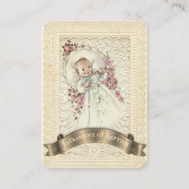 Catholic Baby Baptismal Remembrance Holy Card (Front)