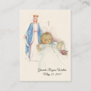 Catholic Baby Girl Baptismal Remembrance Holy Card