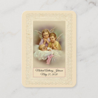 Catholic Baby Girl Baptismal Remembrance Holy Card