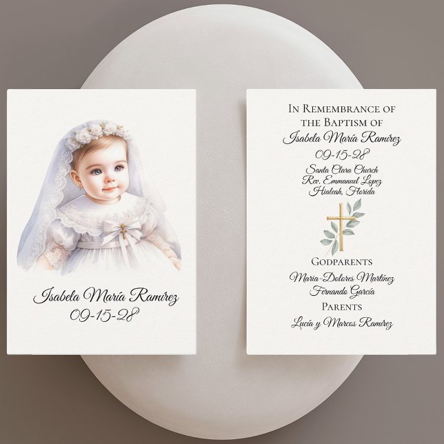 Catholic baptism baby girl remembrance card (Creator Uploaded)
