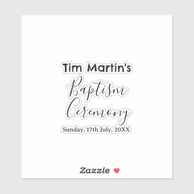 Catholic baptism ceremony name date simple minimal (Sheet)