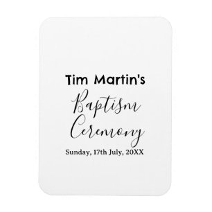 Catholic baptism ceremony name date simple minimal magnet