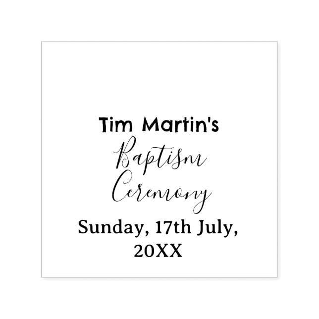 Catholic baptism ceremony name date simple minimal self-inking stamp (Design)