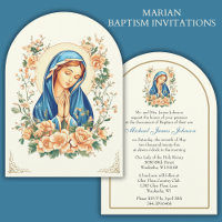 Catholic Baptism Christening Floral Mary