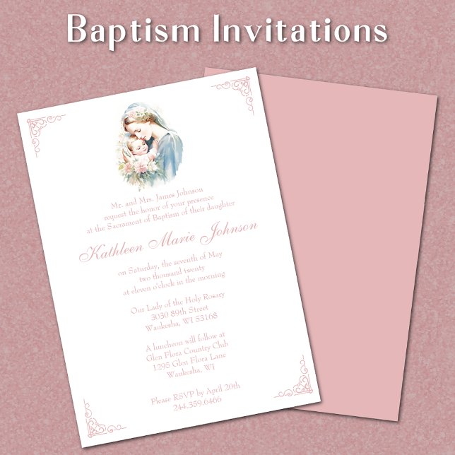 Catholic Baptism Christening Holy Family Invitation (Creator Uploaded)