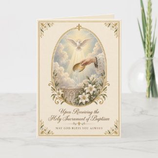 Catholic Baptism Congratulations Religious  Card