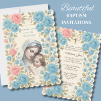 Catholic Baptism Floral Jesus Blessed Mother