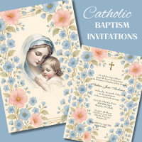 Catholic Baptism Floral Jesus Blessed Mother