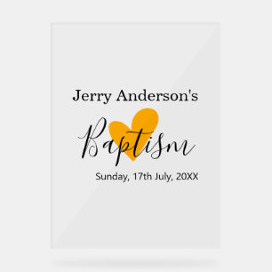 Catholic baptism kids modern simple QR minimal Acrylic Sign