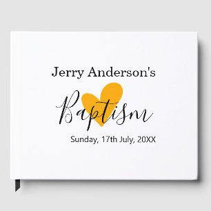 Catholic baptism kids modern simple QR minimal Guest Book