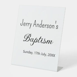 Catholic baptism kids modern simple QR minimal Pedestal Sign
