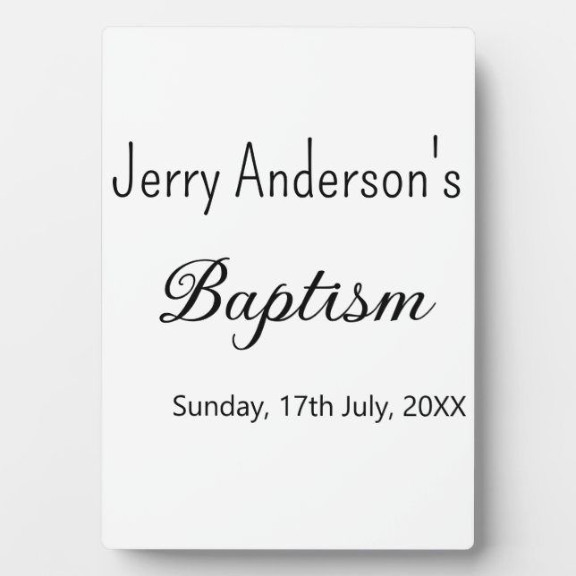 Catholic baptism kids modern simple QR minimal Plaque (Front)