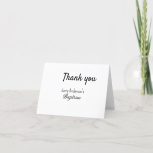 Catholic baptism kids modern simple QR minimal Thank You Card
