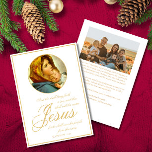 Catholic Bible Verse & Photo Religious Christmas Holiday Card