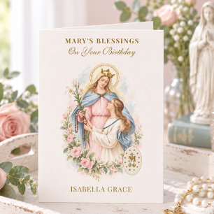 Catholic Birthday  Celebration Virgin Mary  Card