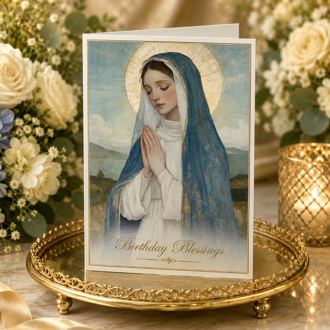 Catholic Blessed Mary Religious Birthday Card (Creator Uploaded)