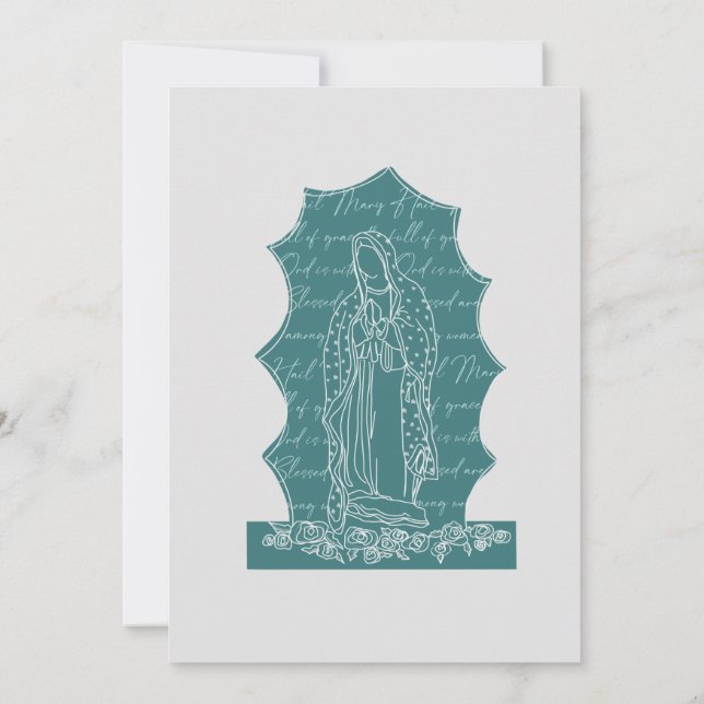 Catholic Blessed Mother Baptism Invitation (Back)