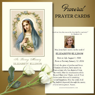 Catholic Blessed Mother Mary Funeral Prayer Card